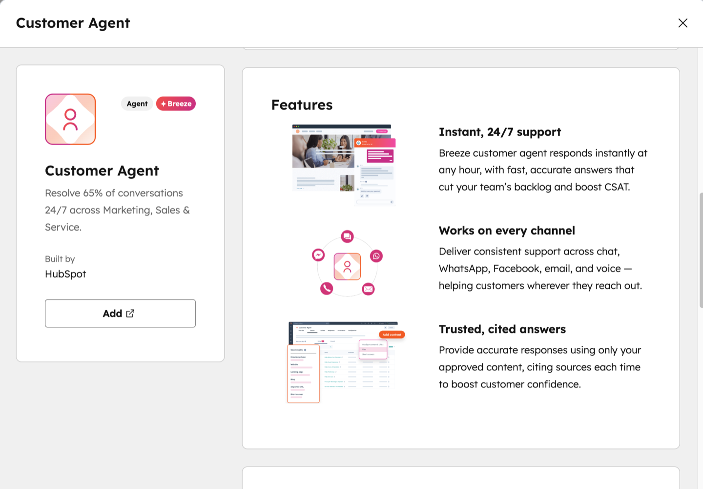 HubSpot Breeze Customer Agent — KI-Chatbot für 24/7 Kundensupport auf allen Kanälen