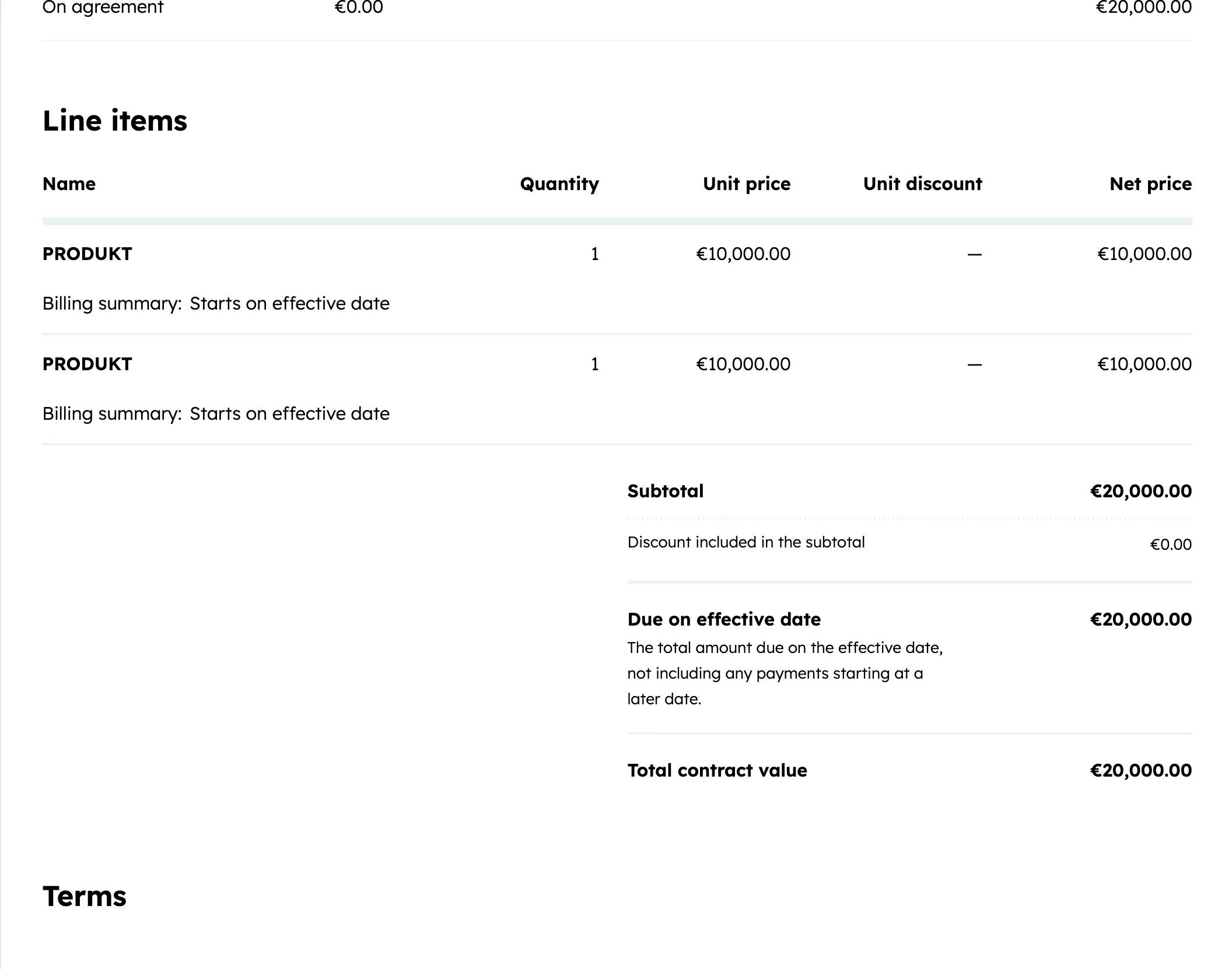 HubSpot Angebot Positionen und Preise — Line Items mit Produkten, Zwischensumme und Gesamtbetrag im Quote Editor