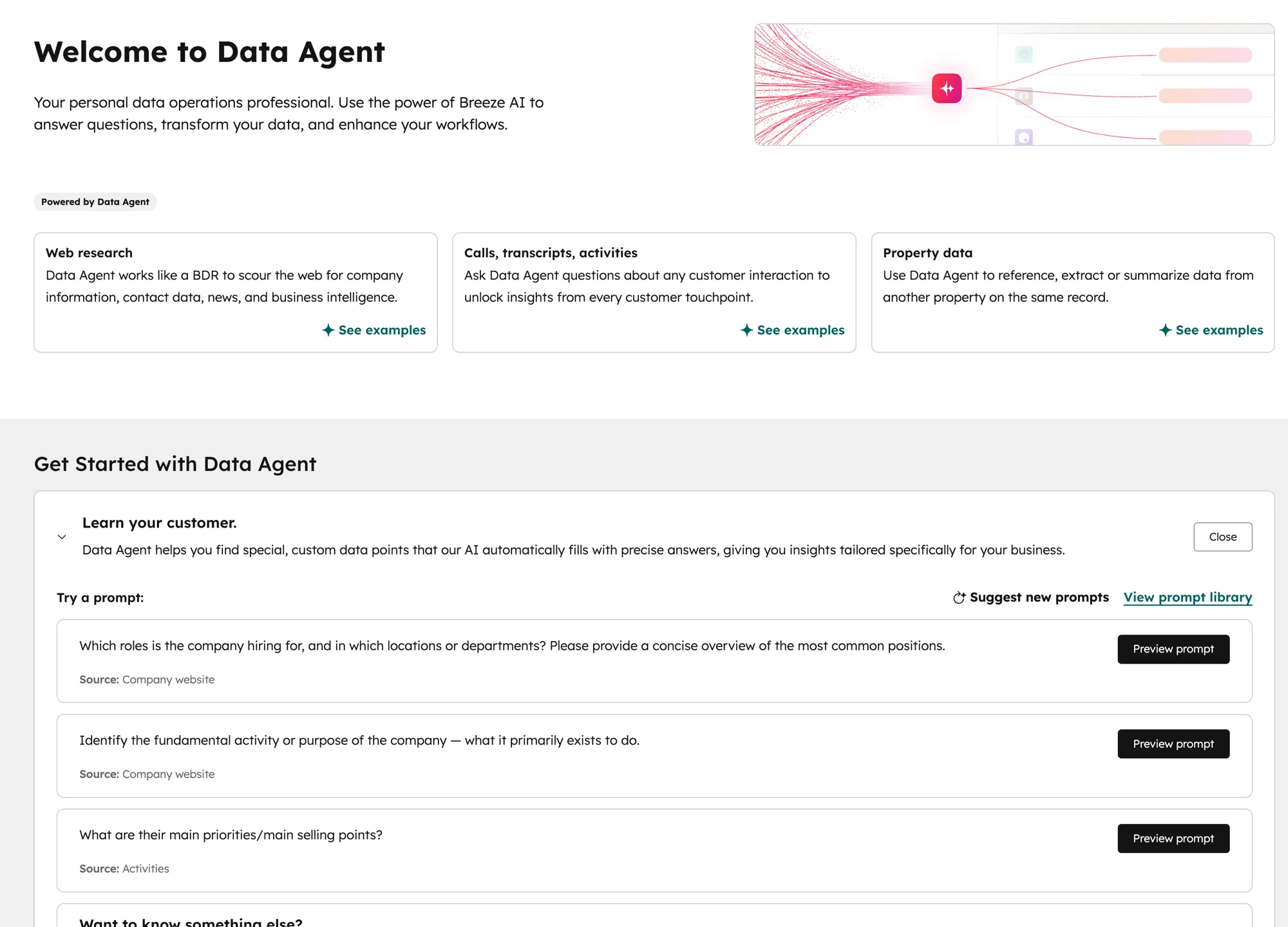 HubSpot Breeze Data Agent: Web Research, Calls & Activities und Property Data mit KI-Prompts