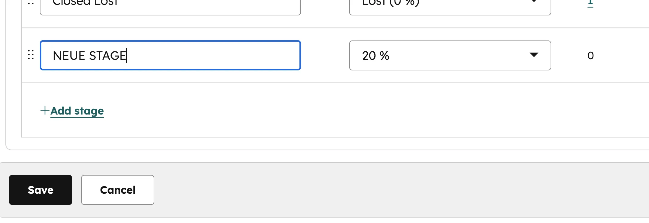 Neue Phase zur Pipeline hinzufuegen in HubSpot