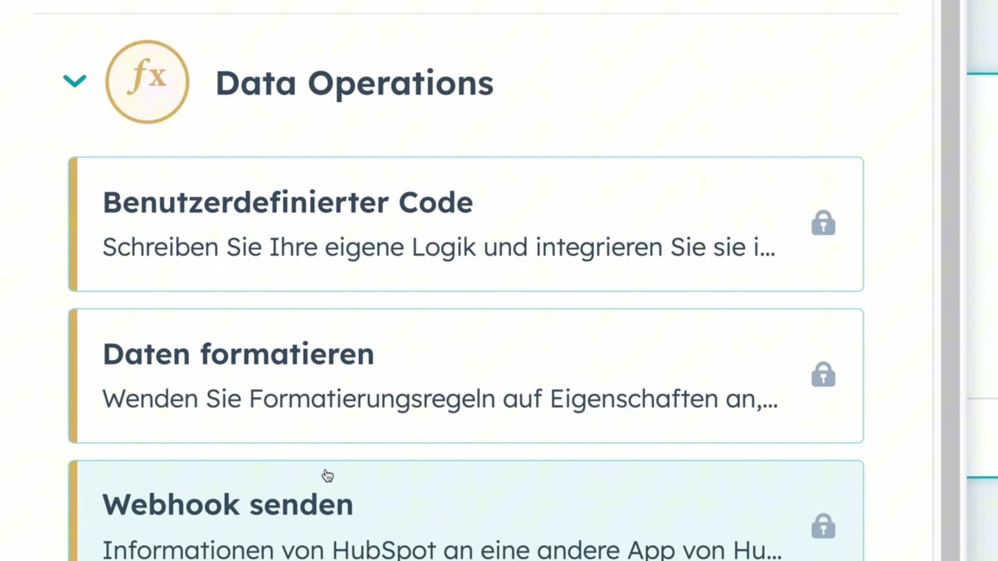 HubSpot Data Operations: Benutzerdefinierter Code, Daten formatieren und Webhook senden