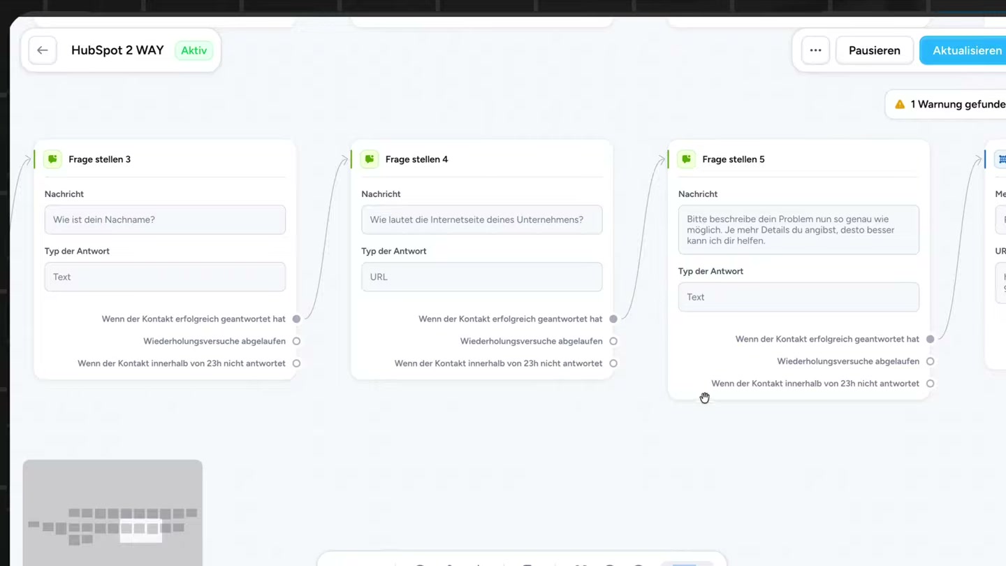 Superchat Chatbot-Builder — Fragen stellen per WhatsApp mit automatischer Datenabfrage