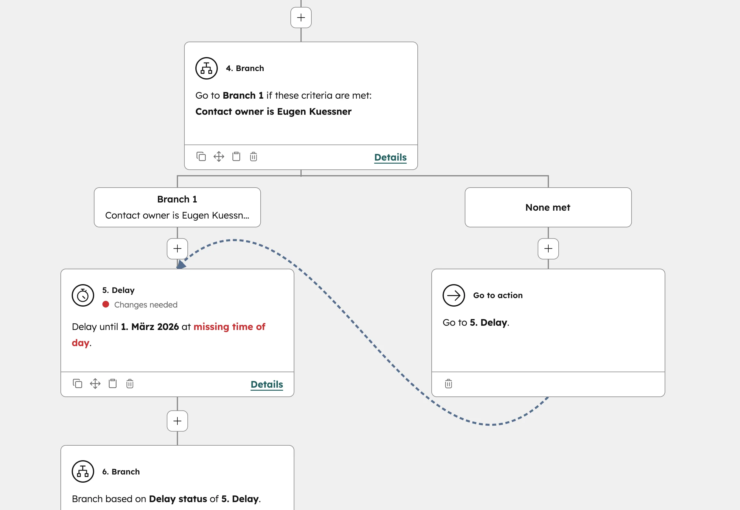 HubSpot Workflow IF THEN Verzweigung Branching-Logik