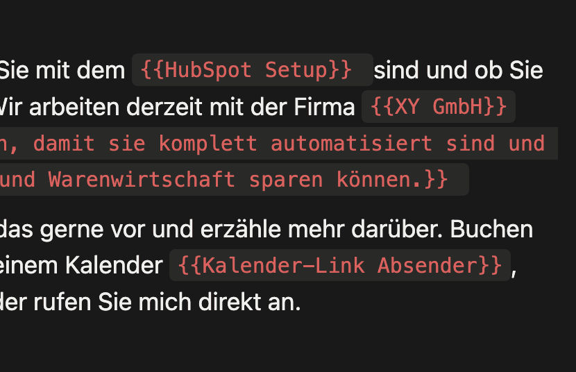 Fertige E-Mail-Vorlagen mit Platzhaltern